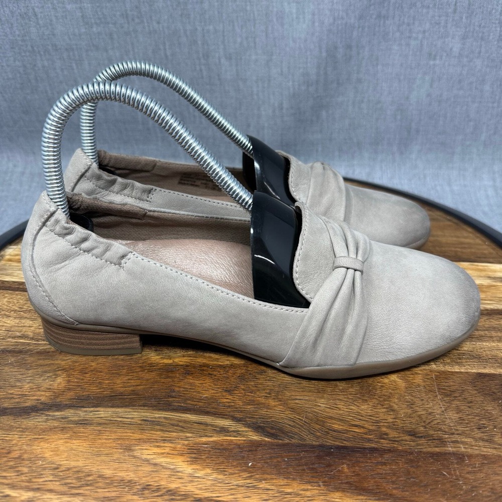 Dansko Women's 7 (37) Slip On Flats Loafers Burnished Nubuck Taupe Shoes